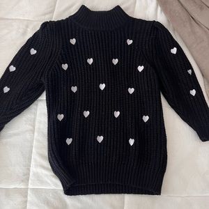Heart sweater, turtle neck